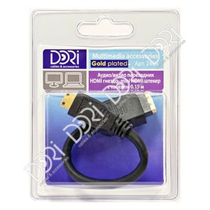 2434 Переходник HDMI гнездо - mini HDMI штекер L=0,15 м