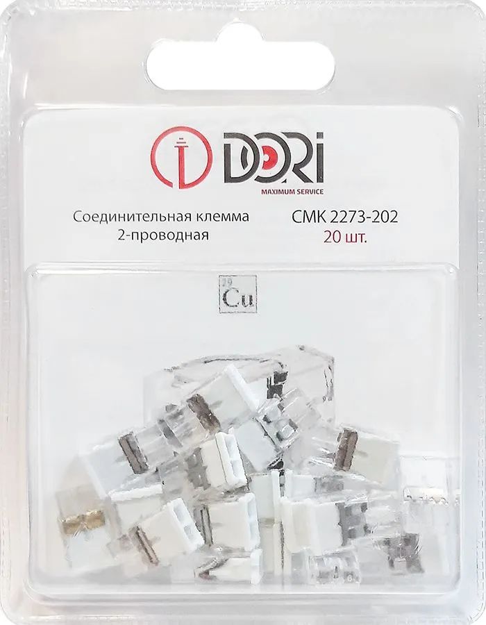 Строительно-монтажная клемма Dori (СМК2273-202) 2-проводная 20 шт.