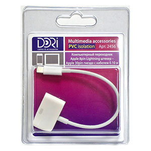2456 Компьютерный переходник Apple 8pin шт. - Apple 30pin гн. L=0,1 м