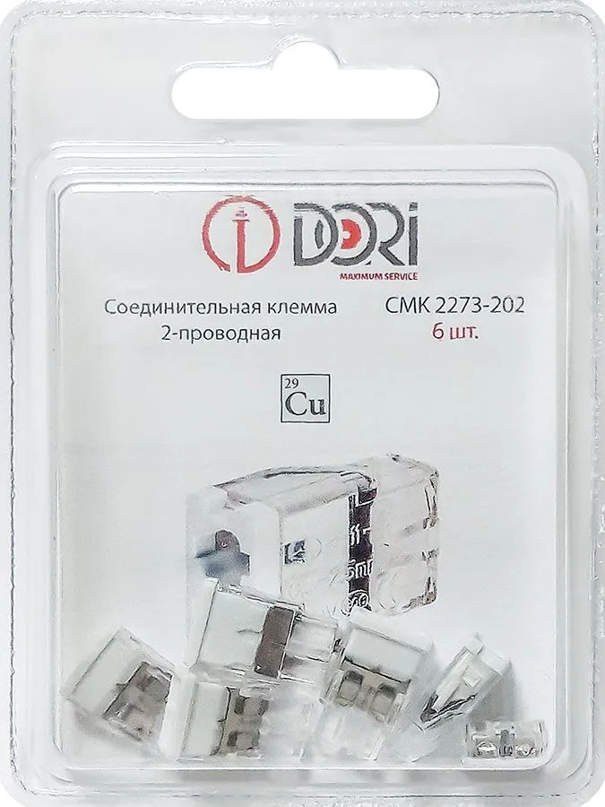 Строительно-монтажная клемма Dori (СМК2273-202) 2-проводная 6 шт.
