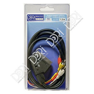 2047 DORI шнур SCART-3RCA L=1,2m вход-выход