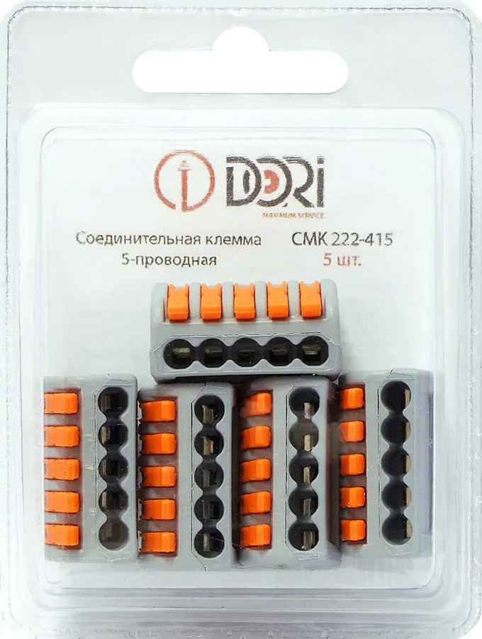 Соединительная клемма Dori (СМК222-415) 5-проводная 5 шт.