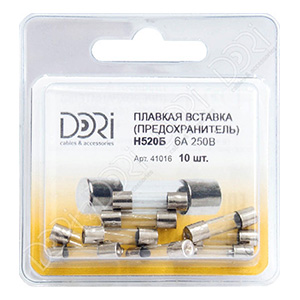 41016 Плавкая вставка (предохранитель) Н520Б (6 А, 250 В) 10 шт.