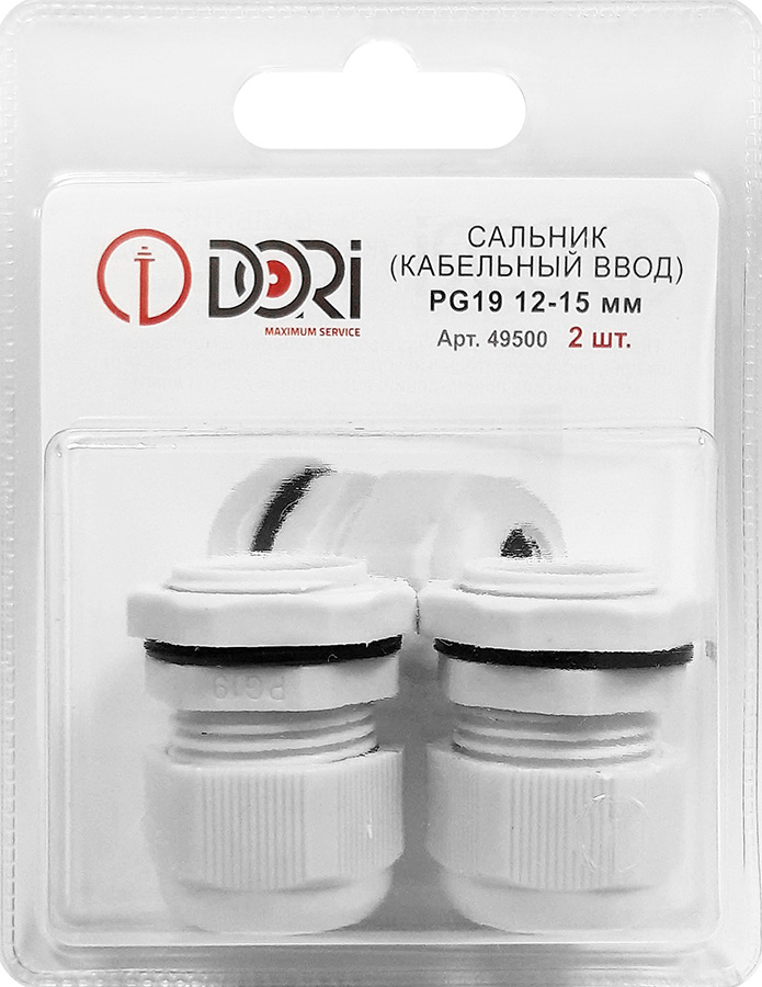 49500 Сальник PG 19 диаметр проводника 12-15мм IP54(2шт/бл.)