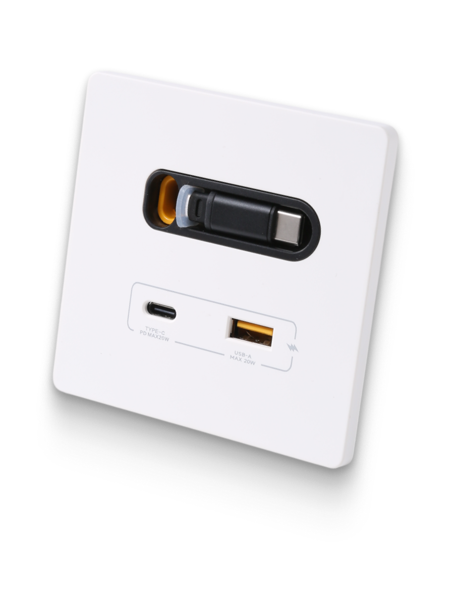 53310 Зарядное устройство DORI кабель Type-C + USB-A + Type-C, белый