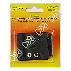 2377 Переходник SCART-SСART(гн.)+3RCA+SVHS (с переключателем)