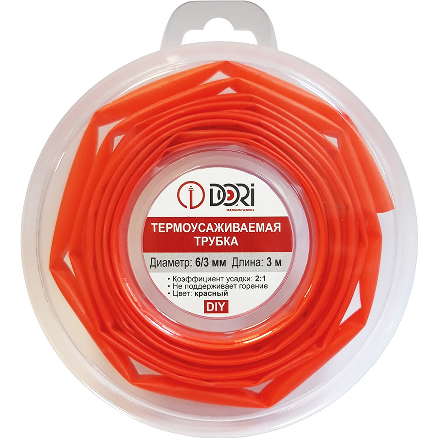 48756 Термоусаживаемая трубка ТУТ 6/3, ролл 3м, красная