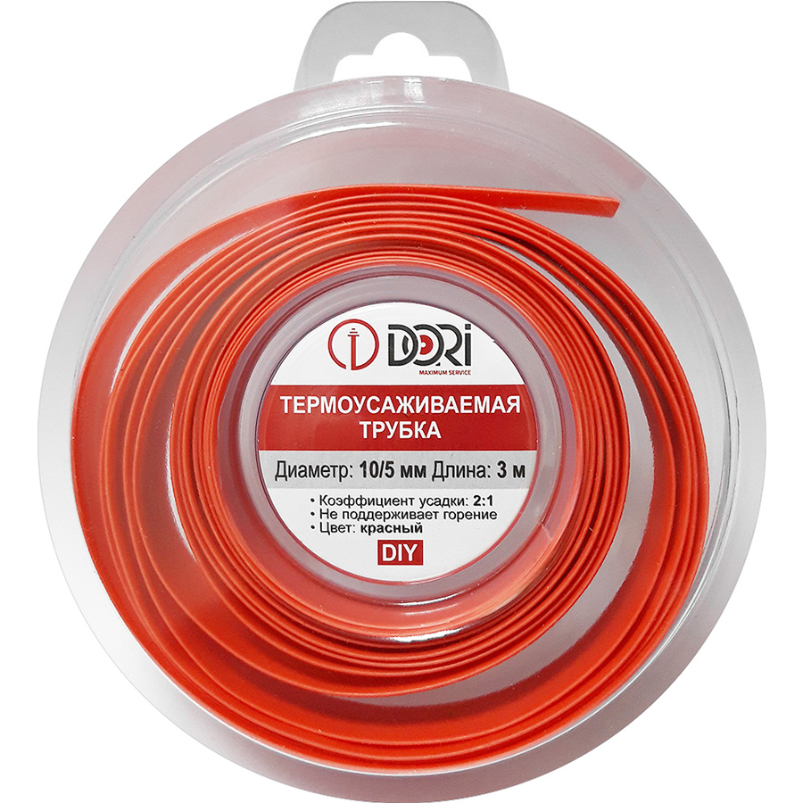 49746 Термоусаживаемая трубка ТУТ 10/5, ролл 3м, красная