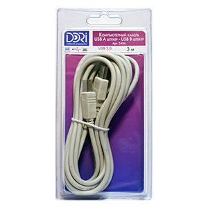 2406 Кабель USB A шт. - USB В шт. L=3 м