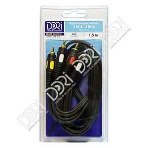 1911 DORI шнур 3RCA-3RCA L=1,5m