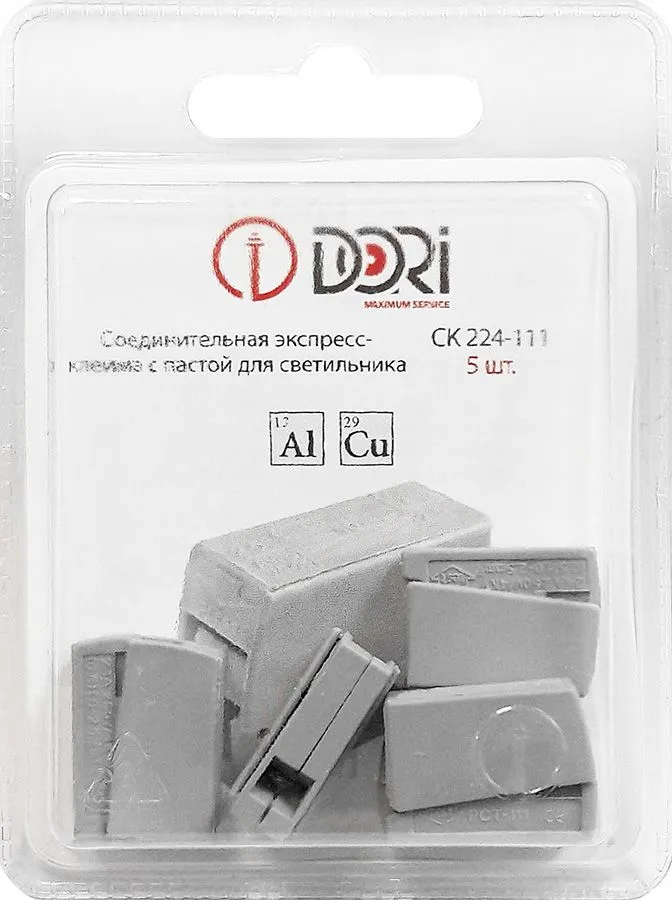 Соединительная экспресс-клемма Dori (СК224-111) 1-проводная с пастой 5 шт. NEW