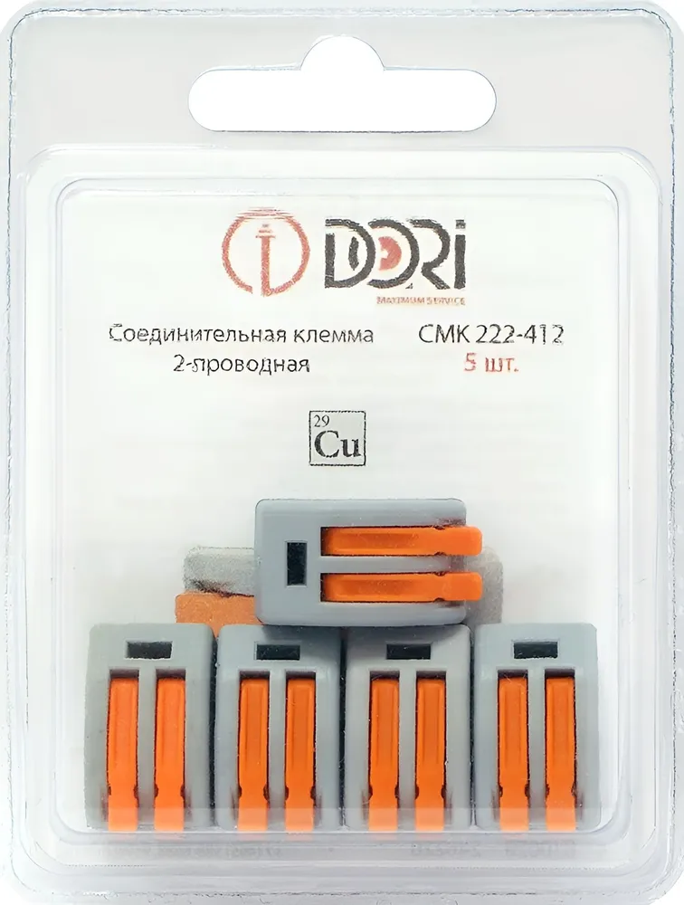 Соединительная клемма Dori (СМК222-412) 2-проводная 5 шт.