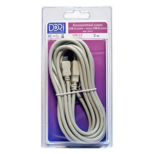 2412 Кабель USB A шт. - micro USB B шт. L=3 м
