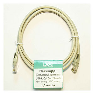 2630 Патч-корд UTP4 cat5e/1,5м/литой