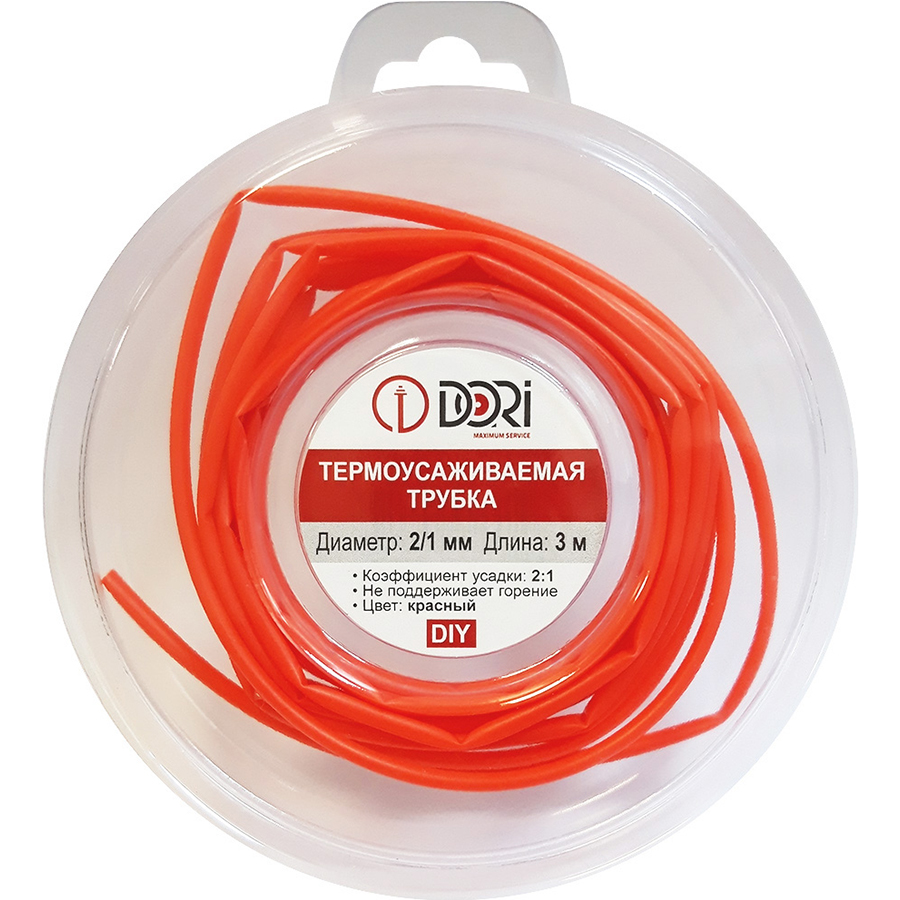 48619 Термоусаживаемая трубка ТУТ 2/1, ролл 3м, красная