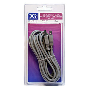 2401 Кабель USB A шт. - USB А гн. L=3 м