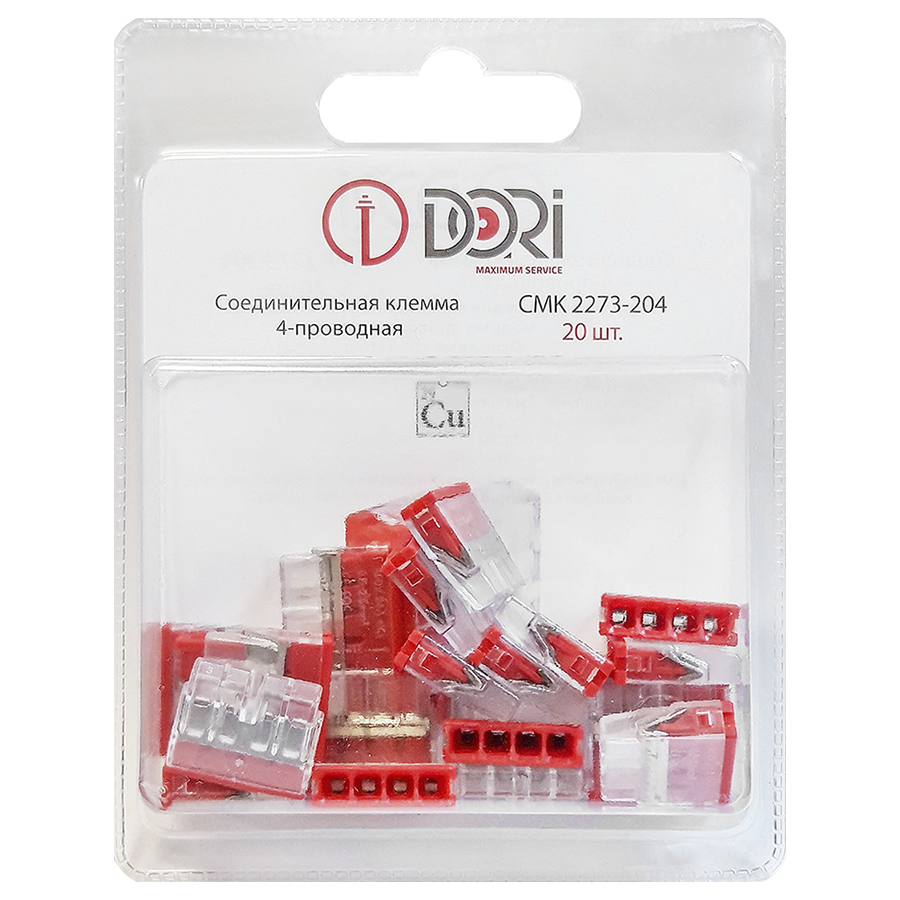 Строительно-монтажная клемма Dori (СМК2273-204) 4-проводная 20 шт.