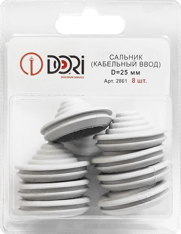 2861 Сальник d=25мм (Dотв.бокса 28мм) 8шт/блистер