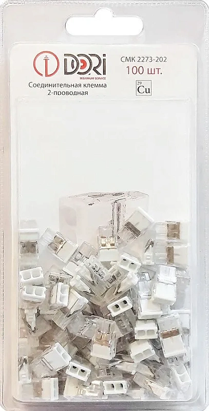 48169 Строительно-монтажная клемма Dori (СМК2273-202) 2-проводная 100 шт.