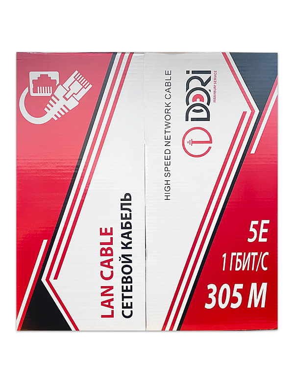44338 Кабель UTP4 cat.5e  (25 AWG) CCA серый (305м), шт