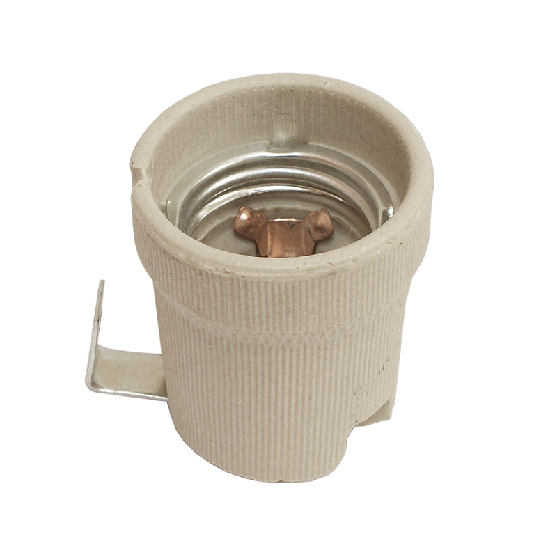 42471 Патрон Е-27, керамический с держателем,  1шт