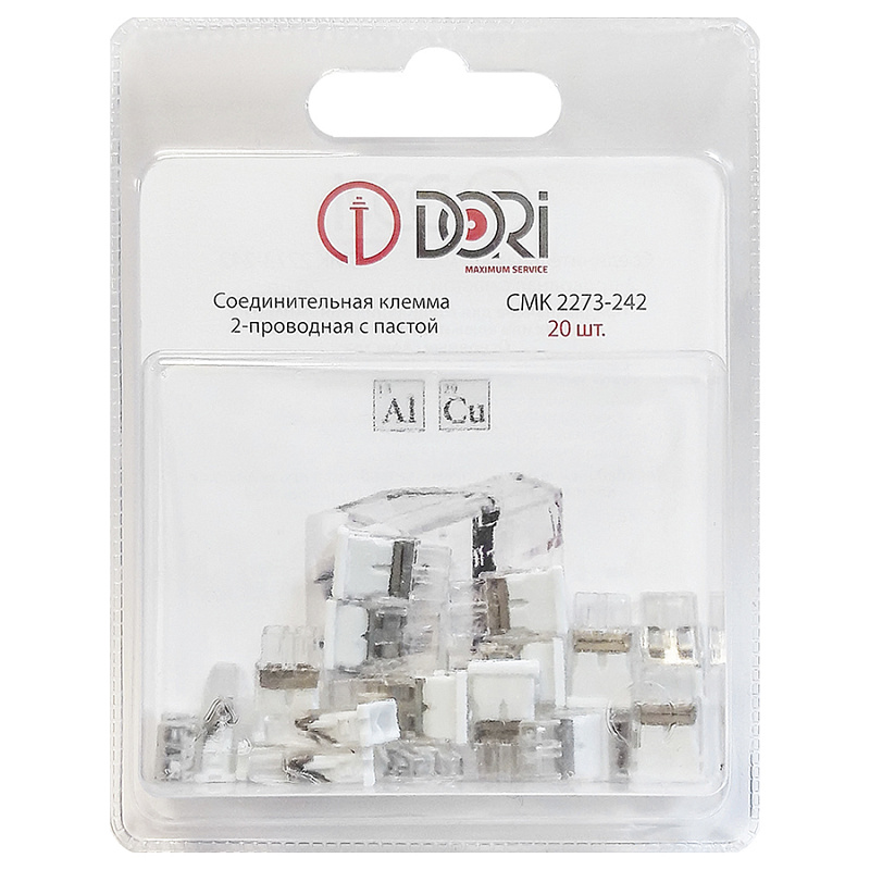 47117 Строительно-монтажная клемма Dori (СМК 2273-242) 2-проводная с пастой 20 шт.