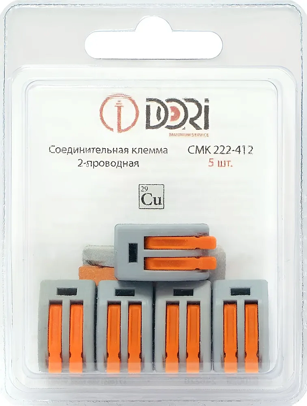 46226 Соединительная клемма Dori (СМК222-412) 2-проводная 5 шт.