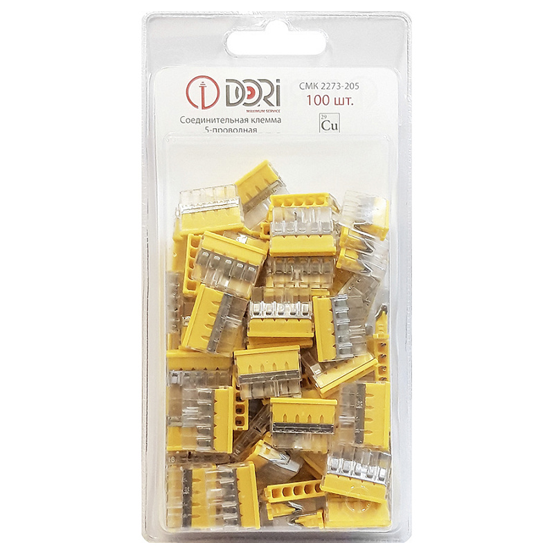 48190 Строительно-монтажная клемма Dori (СМК 2273-205) 5-проводная 100 шт.