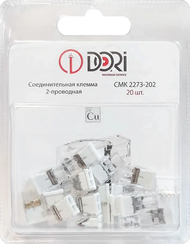 47063 Строительно-монтажная клемма Dori (СМК2273-202) 2-проводная 20 шт.