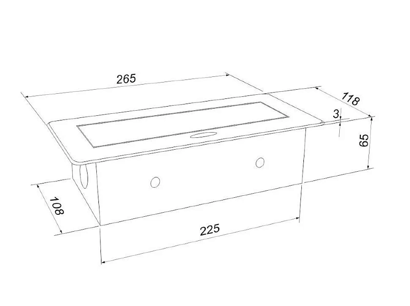 45694 Блок розеток выдвижной горизонтальный, серебристый