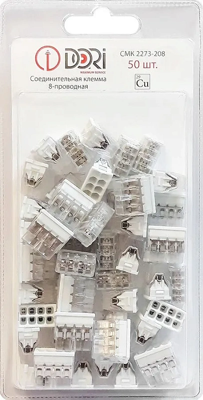 48213 Строительно-монтажная клемма Dori (СМК 2273-242) 2-проводная с пастой 100 шт.