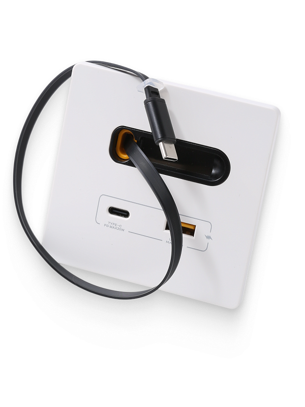 53310 Зарядное устройство DORI кабель Type-C + USB-A + Type-C, белый