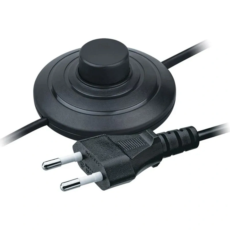 45960 Шнур для торшера ножной черный 2м, блистер