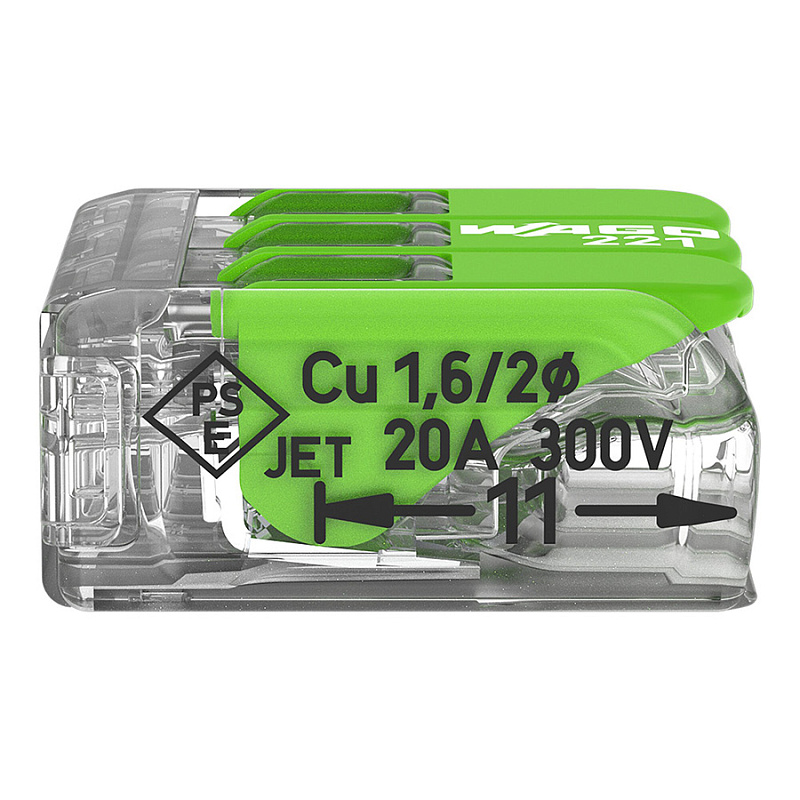 50272 Соединительная клемма WAGO (221-423) 3-х проводная 3 шт. блистер