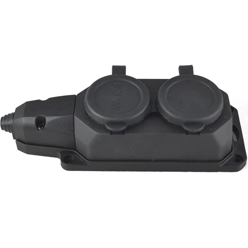 65469 Колодка 2 гнезда с/з c крышкой каучуковая