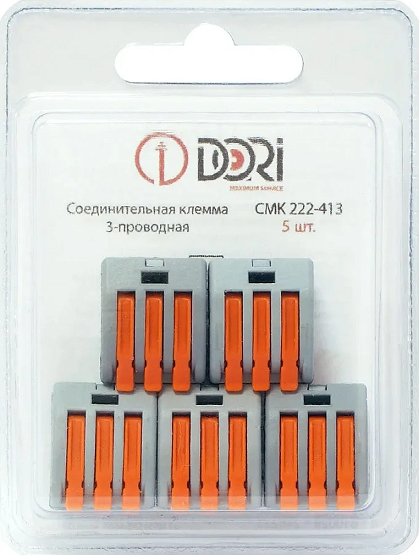 46233 Соединительная клемма Dori (СМК222-413) 3-проводная 5 шт.