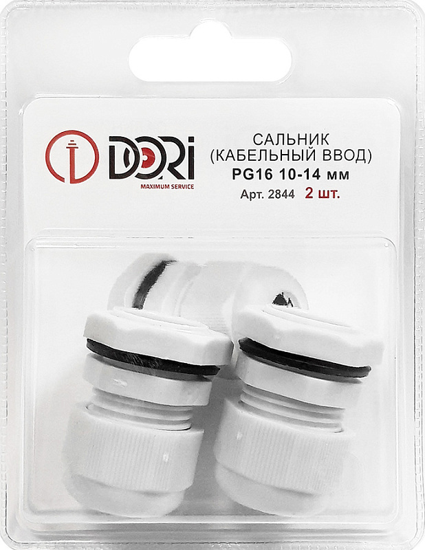 2844 Сальник PG 16 диаметр проводника 10-14мм IP54(2шт/бл.)