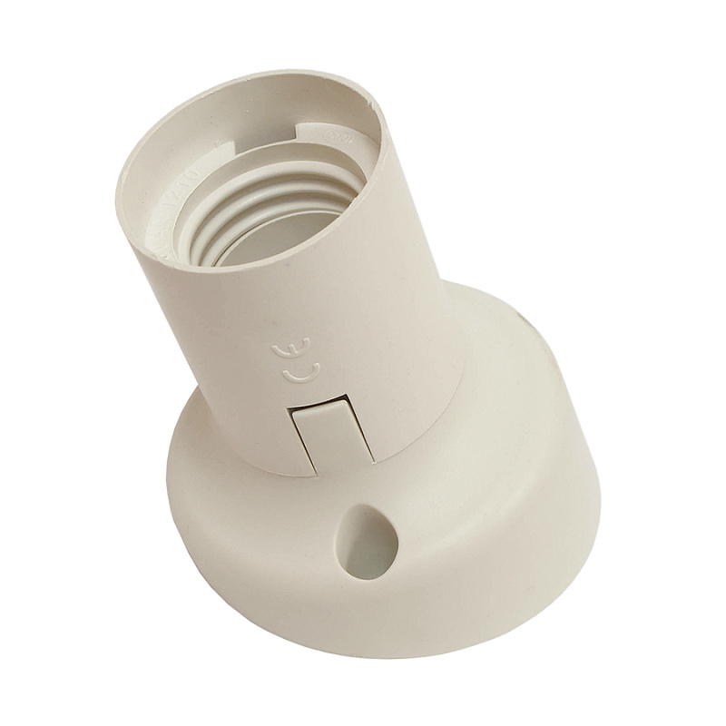 45830 Патрон Е-27, настенный угловой термостойкий пластик (белый),  1шт