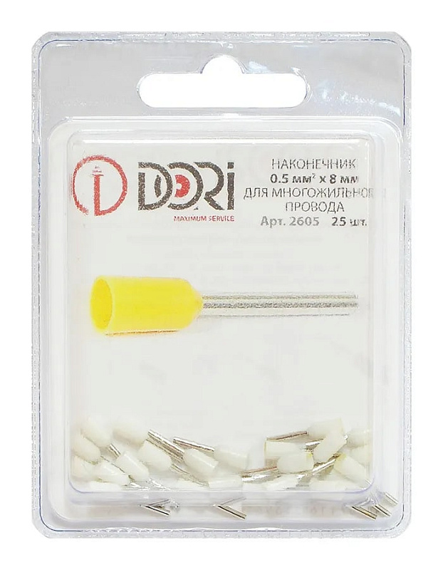 2605 Наконечник штыревой НШВИ 0,5 мм2 (25 шт)