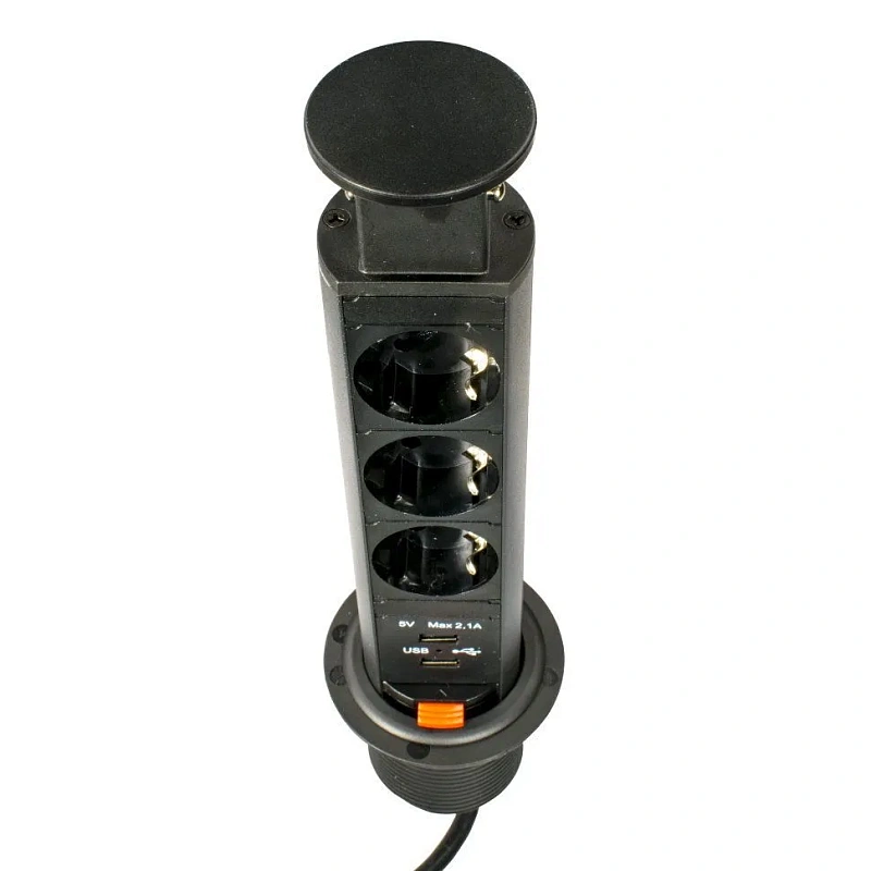 16979 Блок розеток выдвижной вертикальный POP UP Compact, 3, 2USB
