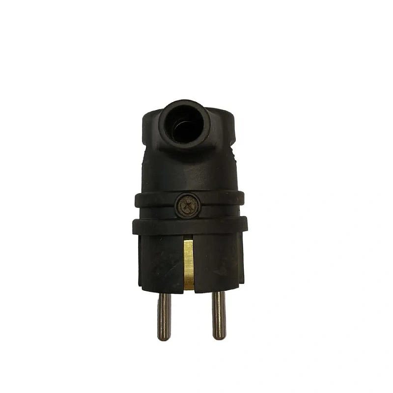 64523 Вилка угловая с/з каучуковая черная