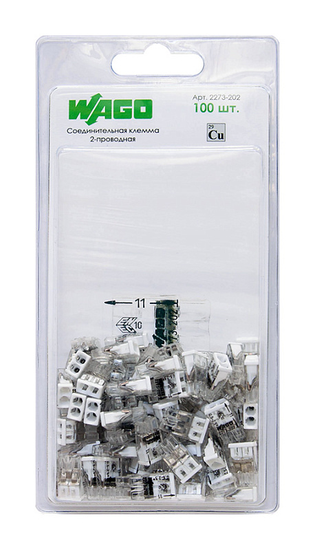 2665 Соединительная клемма 2-проводная (2273-202) 100 шт.