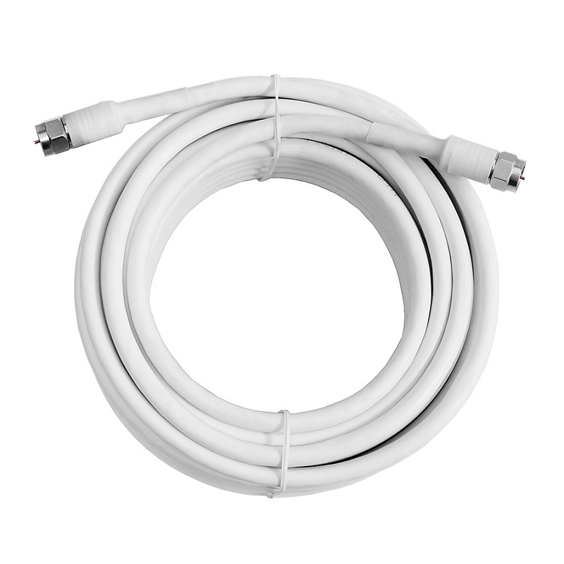 40897 Коаксиальный кабель DORI RG-6 на F-разъёмах 10 м + переходник на TV