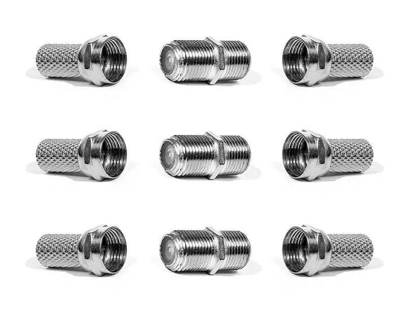 16917 Комплект TV-разъемов №4 (9шт) - 3 переходника F-гнездо-F-гнездо и 6 F-разъемов.