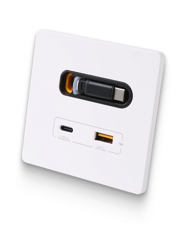 53310 Зарядное устройство DORI кабель Type-C + USB-A + Type-C, белый