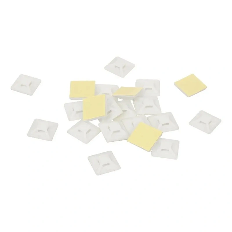 44741 Площадка для крепления стяжек самоклеящаяся 30х30 мм белая (100 шт)