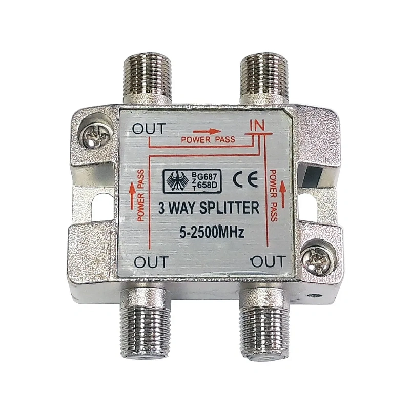 2308 Делитель спутниковый TV-SAT на 3 TV (5-2300MHz) на F с питанием блистер