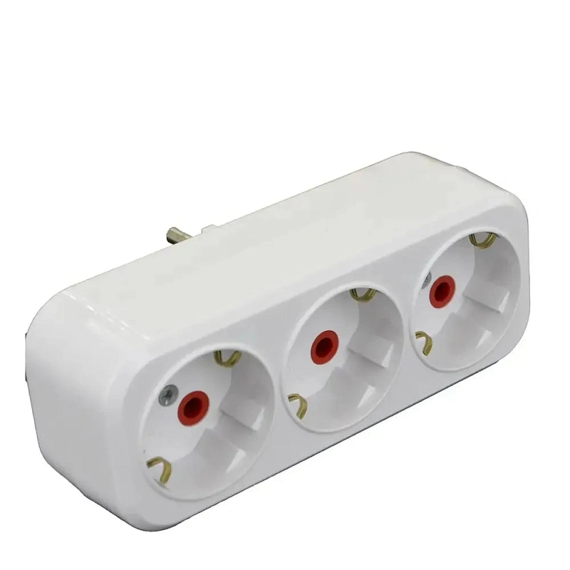 63007 Разветвитель на 3 гнезда с/з прямой