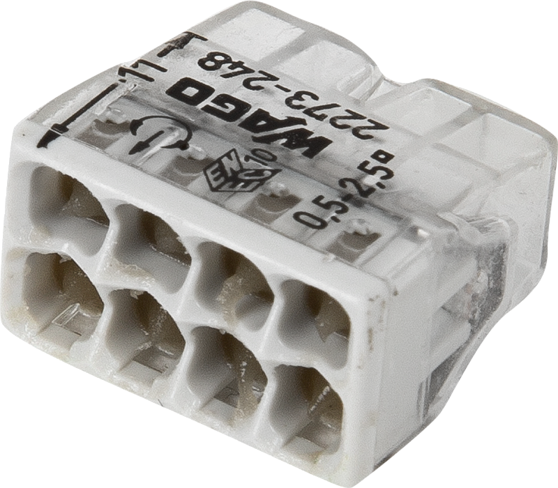 2689 Соединительная клемма WAGO (2273-248) 8-ми проводная с пастой 50 шт. в блистере, шт