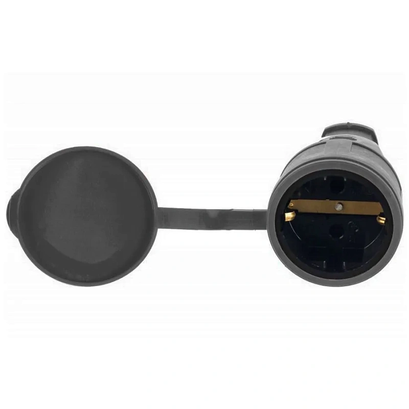 68262 Гнездо штепсельное с/з каучуковое черное